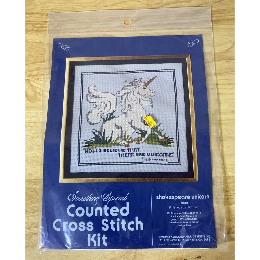 Something Special Shakespeare Unicorn Counted Cross Stitch 50043 Kit Candamar